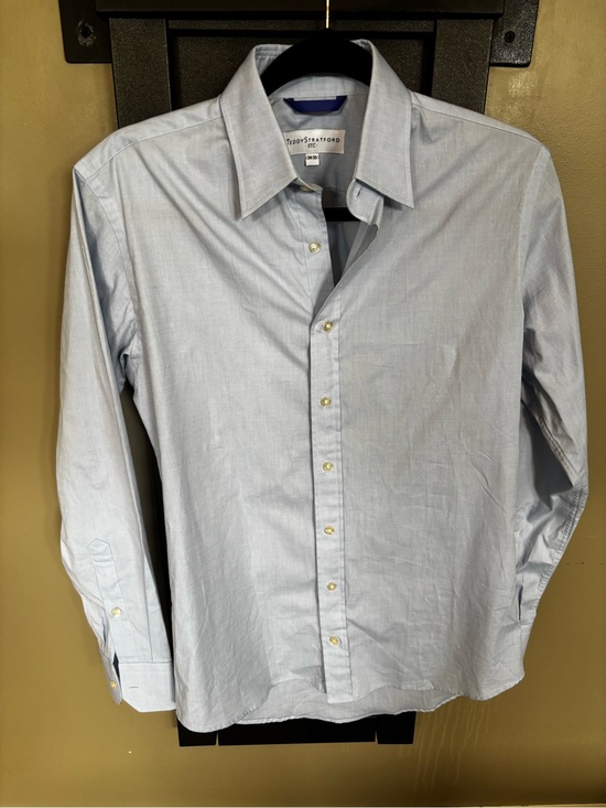 Teddy Stratford Other - Teddy Stratford NYC Zip Fit Hidden Zipper Dress Shirt Light Blue XS 34/35 Cotton